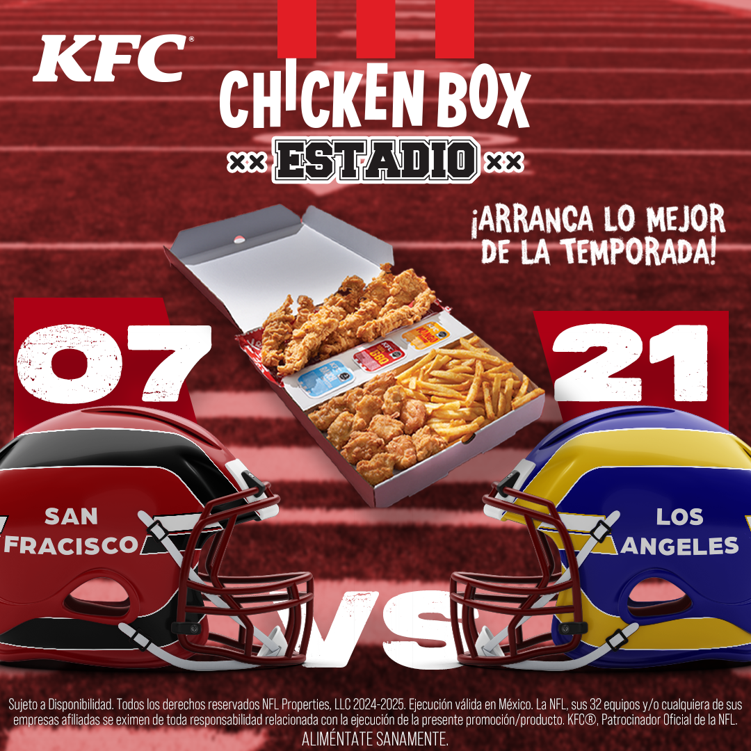 Publicidad de KFC con imagen de menú